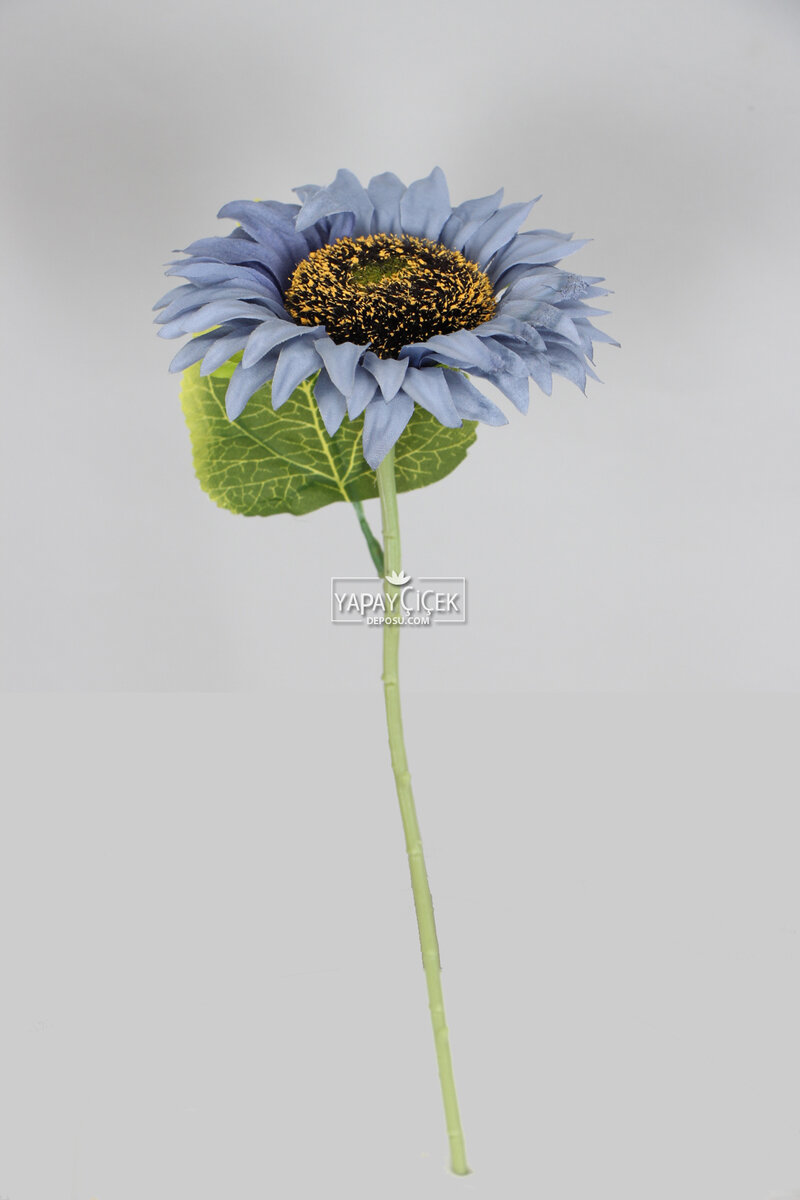Yapay Ayçiçeği Dalı 33 cm Mat Mavi