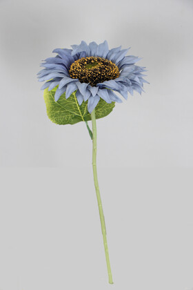 Yapay Çiçek Deposu - Yapay Ayçiçeği Dalı 33 cm Mat Mavi