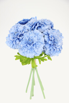 Yapay Çiçek Deposu - Yapay Lüx 6lı Gerbera Demeti 30 cm Mavi