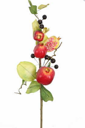 Yapay Çiçek Deposu - Yapay Meyve Dalı 50 cm Nar