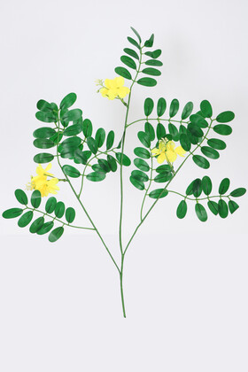 Yapay Çiçek Deposu - Yapay Mimoza Ağacı Dalı 6 Çiçekli 65 cm