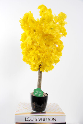 Yapay Mini Bahar Dalı Ağacı 55 cm Sarı - 2