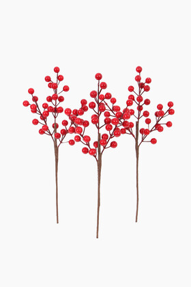 Yapay Mini Dal Kokina 35 cm Kırmızı 3lü set - 2