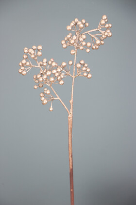 Yapay Çiçek Deposu - Yapay Mini Kokina Dalı 42 cm Gümüş