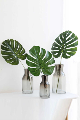 Yapay Çiçek Deposu - Yapay Monstera Yaprağı 30x26 cm (3 adet)