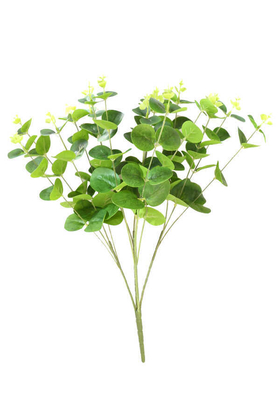 Yapay Çiçek Deposu - Yapay 16 Dallı Islak Okaliptus Bitkisi 47 cm Canlı Yeşil
