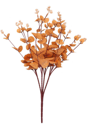 Yapay Çiçek Deposu - Yapay 16 Dallı Okaliptus Bitkisi 48 cm Sonbahar