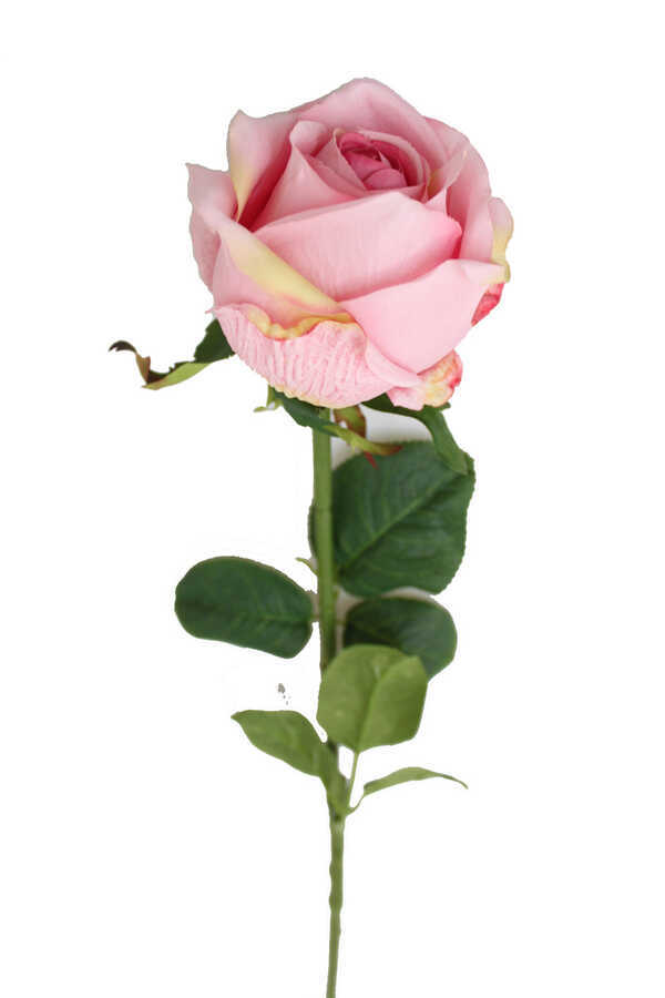 Yapay Orjinal Açmış Gül Dalı 62 Cm Pembe