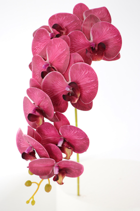 Yapay Çiçek Deposu - Yapay Dal Baskılı Orkide Çiçeği 88 cm Mürdüm