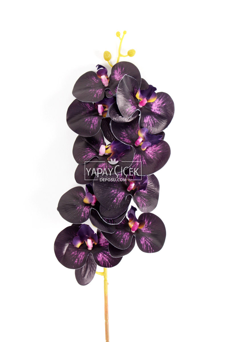 Yapay Dal Baskılı Orkide Çiçeği 88 Cm Mürdüm Mor