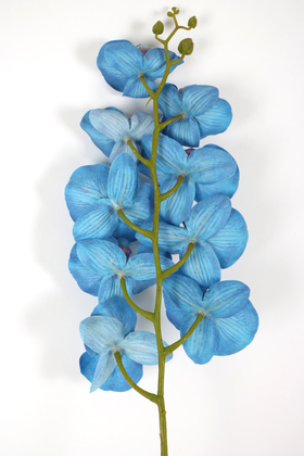 Yapay Islak Dokulu Premium Orkide Çiçeği 97 cm Deniz Mavisi - Thumbnail