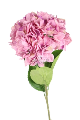 Yapay Çiçek Deposu - Yapay Lüx Ortanca Dalı 90 cm Pembe-Lila