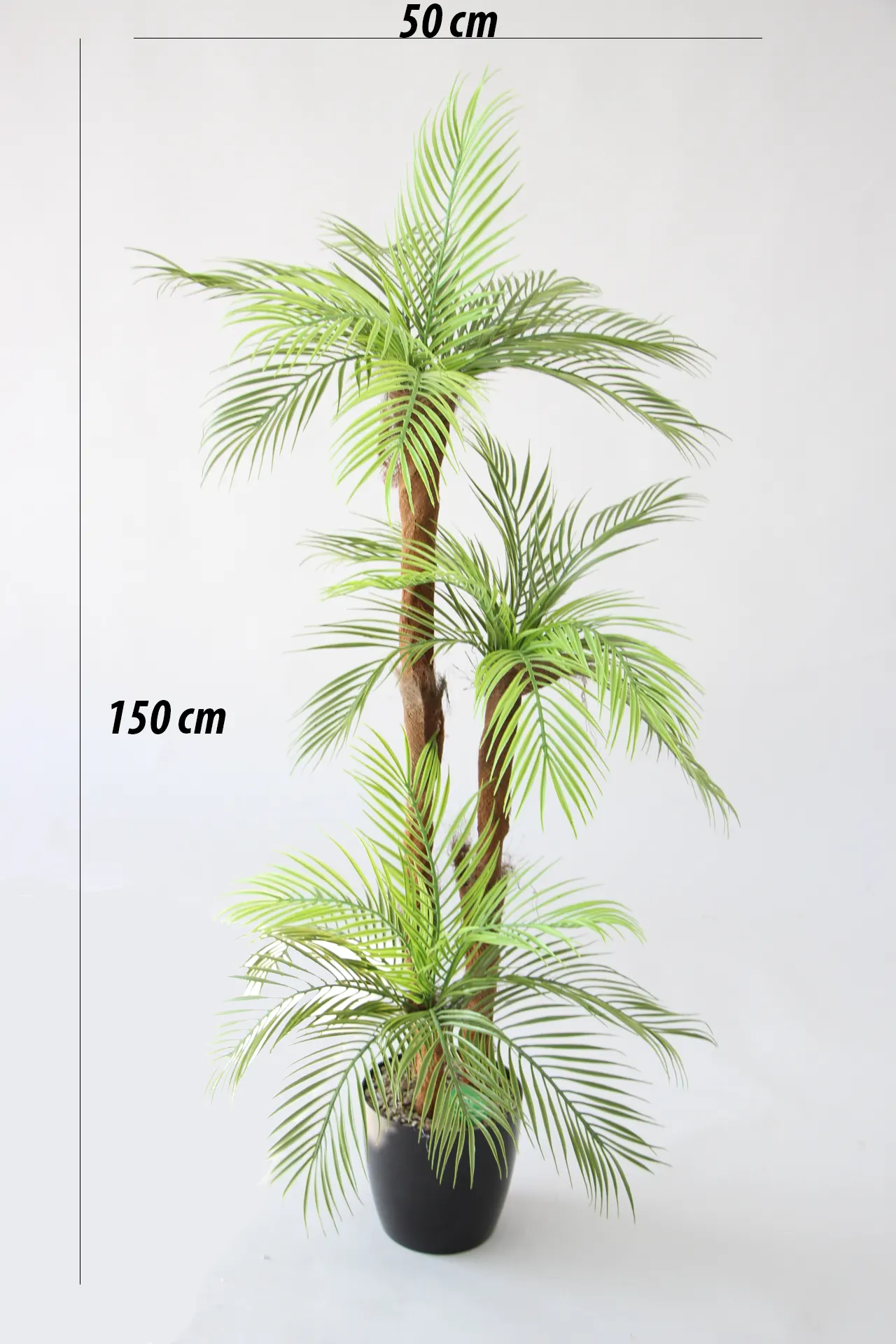 Yapay Palmiye Ağacı 3 Gövdeli 27 Yaprak 150 cm Saksılı - 2