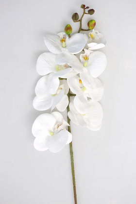 Yapay Çiçek Deposu - Yapay Pastel Islak Orkide Çiçeği 75 cm Beyaz