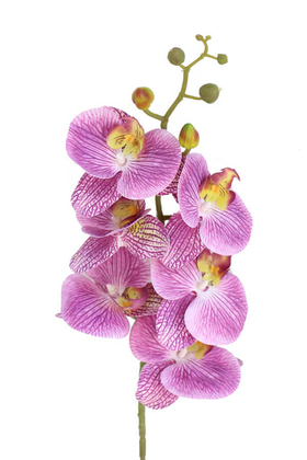 Yapay Çiçek Deposu - Yapay Pastel Islak Orkide Çiçeği 95 cm Mor-Benekli