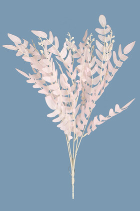 Yapay Çiçek Deposu - Yapay Pastel Yaprak Eğrelti Demeti 55 cm Pudra