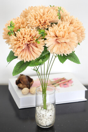 Yapay Çiçek Deposu - Yapay Pinnata Yıldız Çiçeği 42 cm Kahve