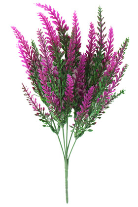 5 Dal Plastik Lavanta Demeti 35 cm Yeşil-Fuşya - 2