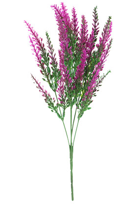 5 Dal Plastik Lavanta Demeti 35 cm Yeşil-Fuşya - 3