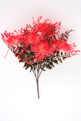 Yapay Çiçek Deposu - Yapay Polen Demeti Pincushion Kırmızı