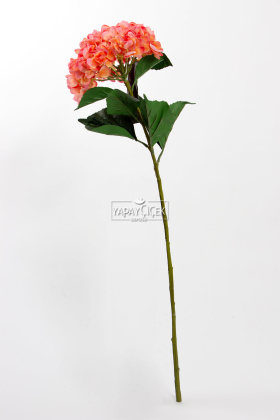 Yapay Premium Islak Ortanca Dalı 105cm Turuncu-Pembe - 3