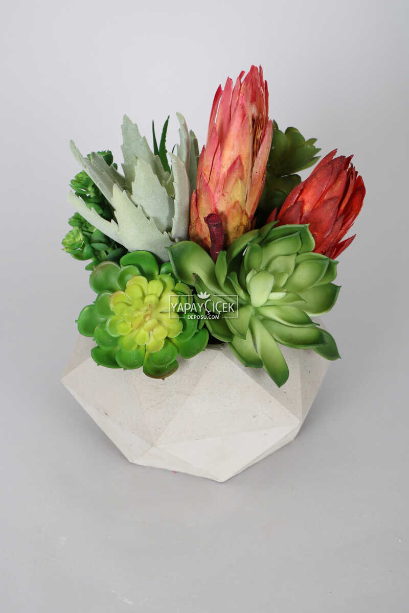 Lüx Yapay Succulent Masa Çiçeği Tanzimi Premium