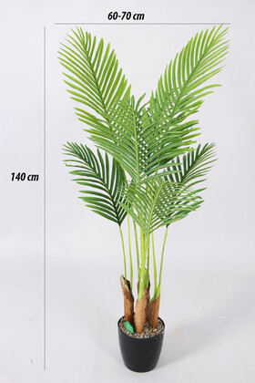 Yapay 4 Gövdeli Büyük Yapraklı Areka Palmiye Ağacı 140 cm - 2