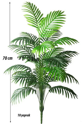 Yapay Lüx 18 Dallı Areka Bitkisi 70 cm Yeşil(Saksısız) - Yapay Çiçek Deposu