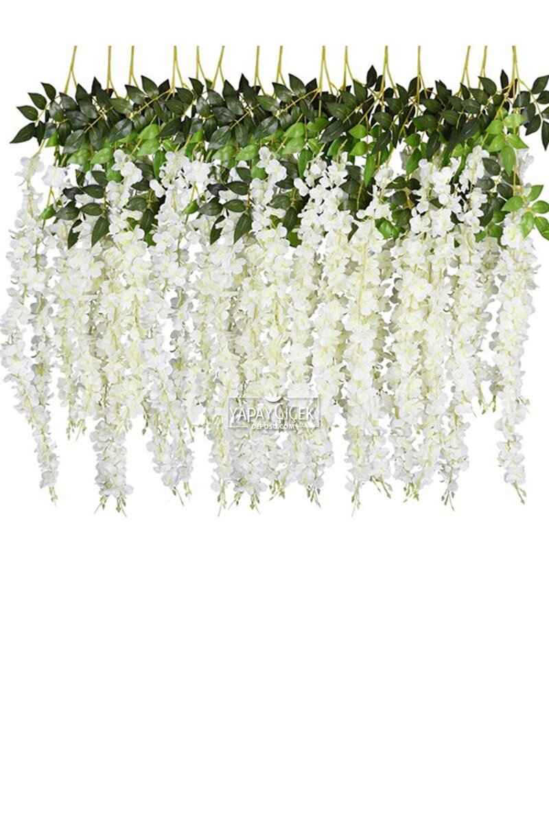 Yapay Sarkan Akasya Çiçeği 80-110 cm Beyaz