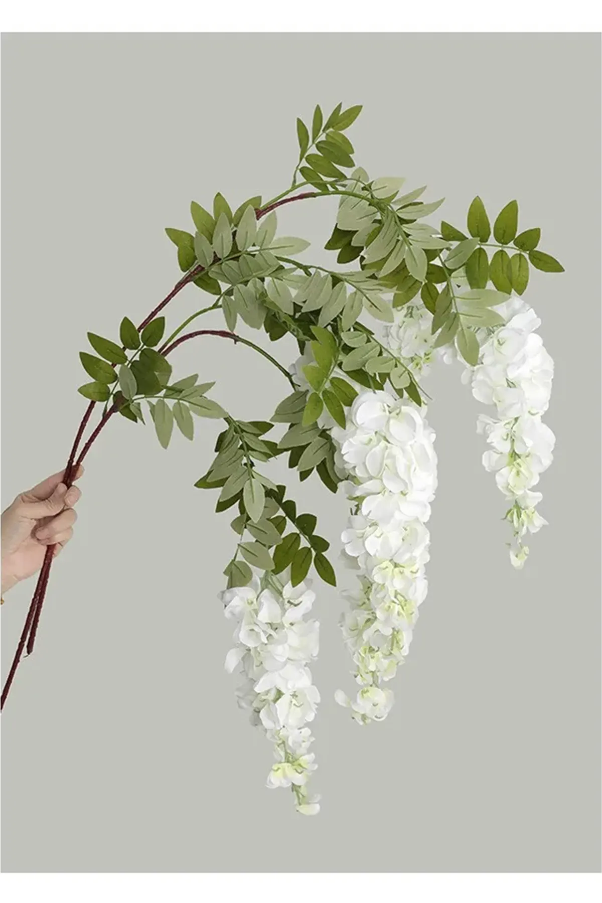 Yapay Salkım Akasya 3 Dallı 108 Cm Beyaz