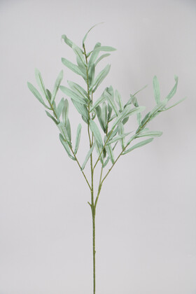 Yapay Çiçek Deposu - Yapay Söğüt Dalı 80 cm Mat Yeşil