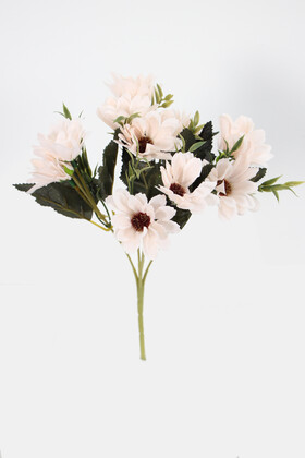 Yapay Çiçek Deposu - Yapay 10lu İri Papatya Demeti 30 cm Krem