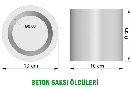 Handmade Beton Saksı 10 cm Model-17 Taş Rengi - Thumbnail