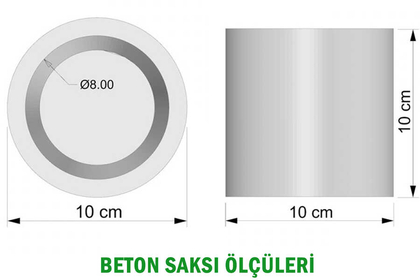 Handmade Beton Saksı 10 cm Model-17 Taş Rengi - 3