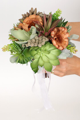 Yapay Çiçek Deposu - Gelin Çiçeği 2li Set Tropikal Protea