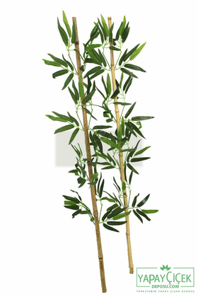 115 cm Yapay 8 Dal Yapraklı Gerçek Bambu - Thumbnail