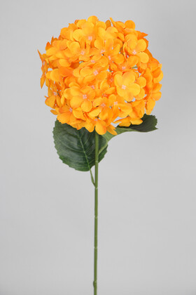 Yapay Çiçek Deposu - Yapay Koca Kafa Ortanca Dalı 60 cm Turuncu