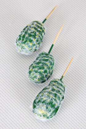 Yapay Succulent Sukulent Kaktüs Rebutia Heliosa 3lü Set - 2