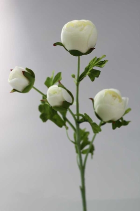 Yapay Çiçek Deposu - Yapay Uzun Dal 4lü Gül 63 cm Beyaz