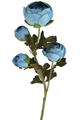 Yapay Çiçek Deposu - Yapay Uzun Dal 4lü Gül 63 cm Mavi