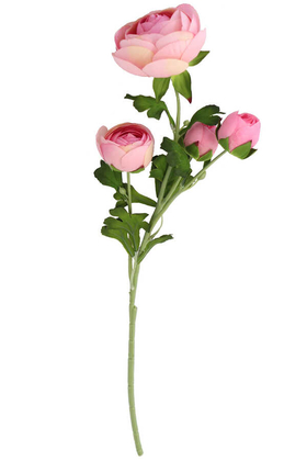Yapay Çiçek Deposu - Yapay Uzun Dal 4lü Gül 63 cm Şeker Pembe