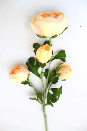 Yapay Çiçek Deposu - Yapay Uzun Dal 4lü Gül 63 cm Somon