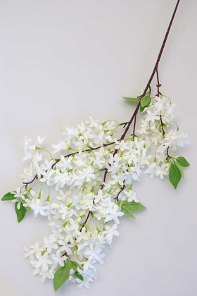 Yapay Uzun Dal Yasemin Çiçeği 97cm Beyaz - Thumbnail