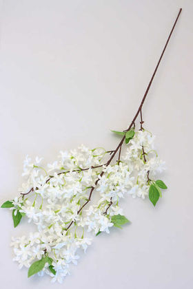 Yapay Uzun Dal Yasemin Çiçeği 97cm Beyaz - Thumbnail