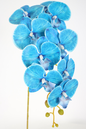 Yapay Çiçek Deposu - Yapay Dal Baskılı Orkide Çiçeği 88 cm Mavi