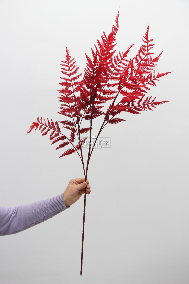 Yapay Retro Uzun Eğrelti Dalı 100 Cm Bordo
