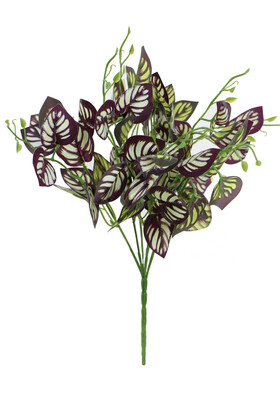 Yapay Çiçek Deposu - Yapay 7 Dallı Mürdüm Telgraf Bitkisi Demeti 40 cm 