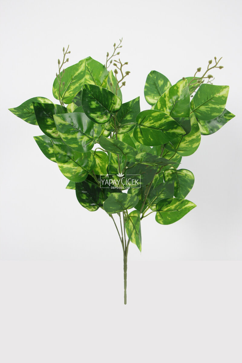 Yapay Yaprak Bitki Demeti Oval Model 50 cm Yeşil-Sarı