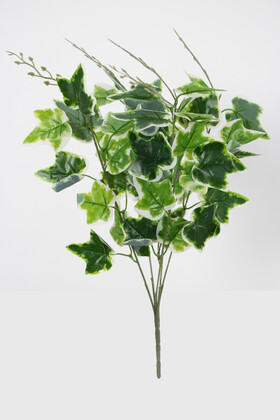 Yapay Çiçek Deposu - Yapay Yaprak Bitki Demeti Hedera Model 50 cm Yeşil-Beyaz