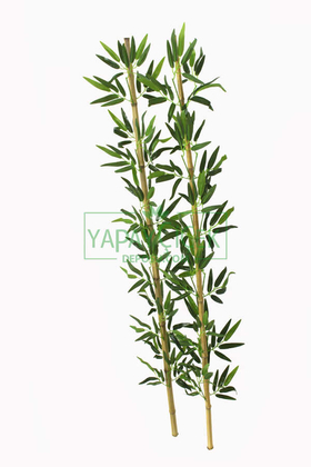 150 cm Yapay 12 Dal Yapraklı Gerçek Bambu Gövde Yapay Yapraklı - Thumbnail